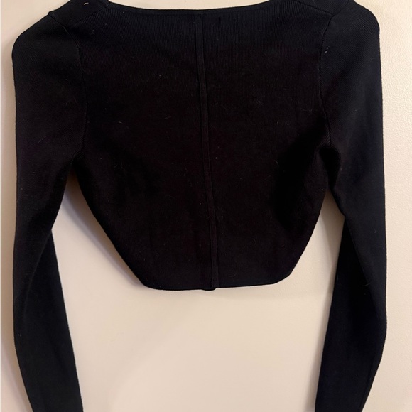 House of Harlow 1960 Black Cropped Sweater Top - Picture 4 of 6